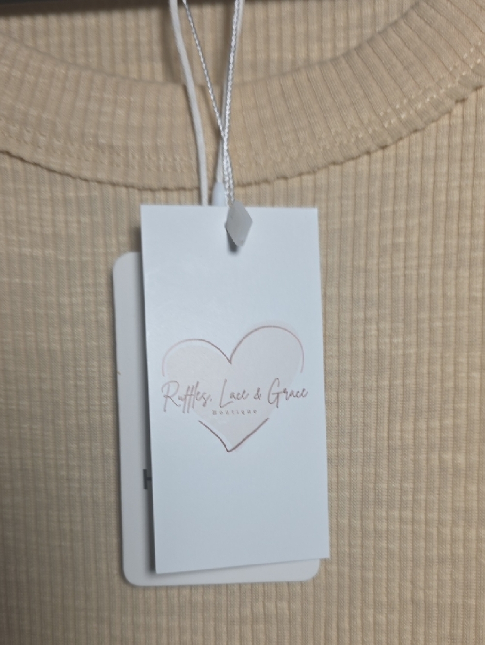 HEYSON Ribbed Babydoll Mini Dress NWT 1XL Cream Flowy Tank Dress - Picture 3 of 6